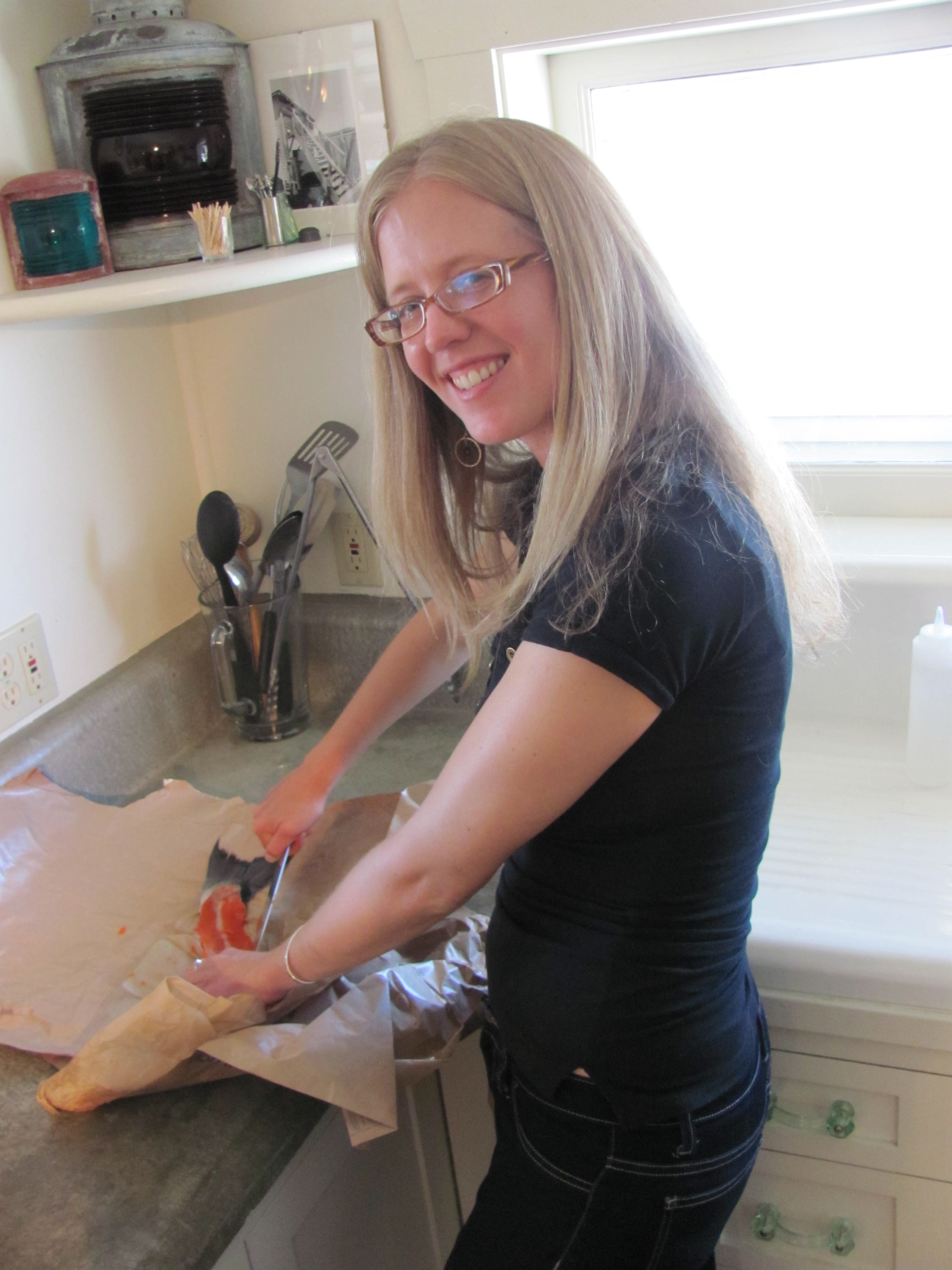 lucia preparing fish scraps as props lucia preparing fish scraps as props
